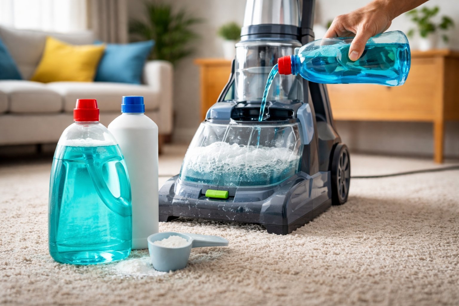 Peut-on mettre de la lessive dans une shampouineuse